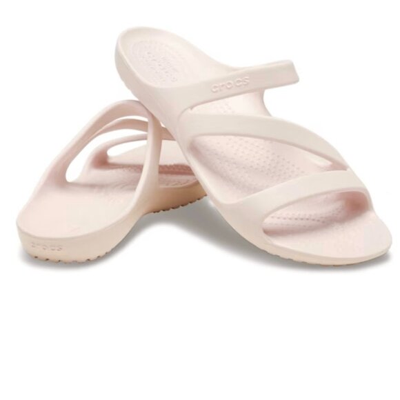 Sz 9- NWT Crocs Kadee II Iconic Comfort Z-Strap Sandals Barely Pink - Picture 1 of 15